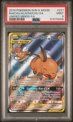 Raichu & Alolan Raichu Tag Team GX - 221/236 - Full Art Ultra Rare - PSA 9